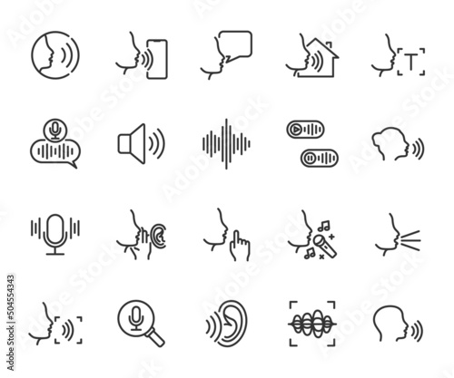 Fotografie, Obraz Vector set of voice line icons