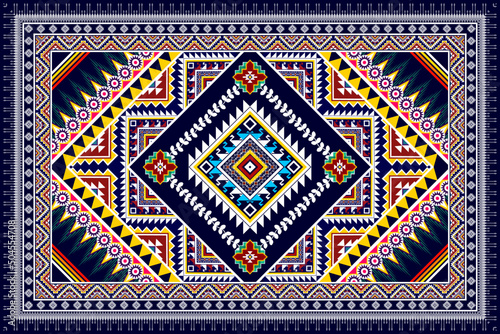 Ikat geometric abstract ethnic pattern design. Tribal boho native ethnic turkey traditional embroidery vector background. Aztec fabric carpet mandala ornaments textile decorations wallpaper 