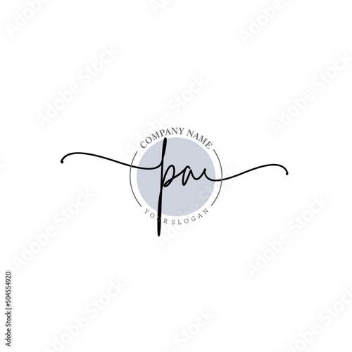 PA signature logo template vector