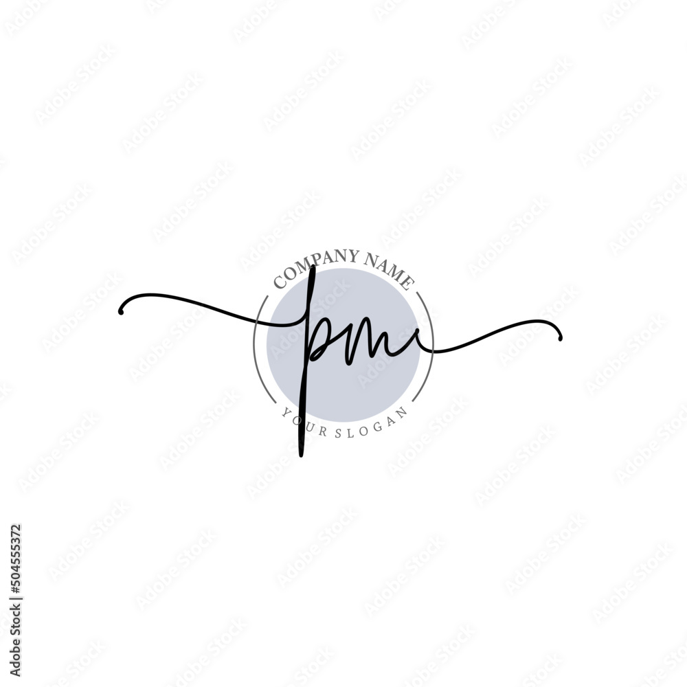 Obraz premium PM signature logo template vector