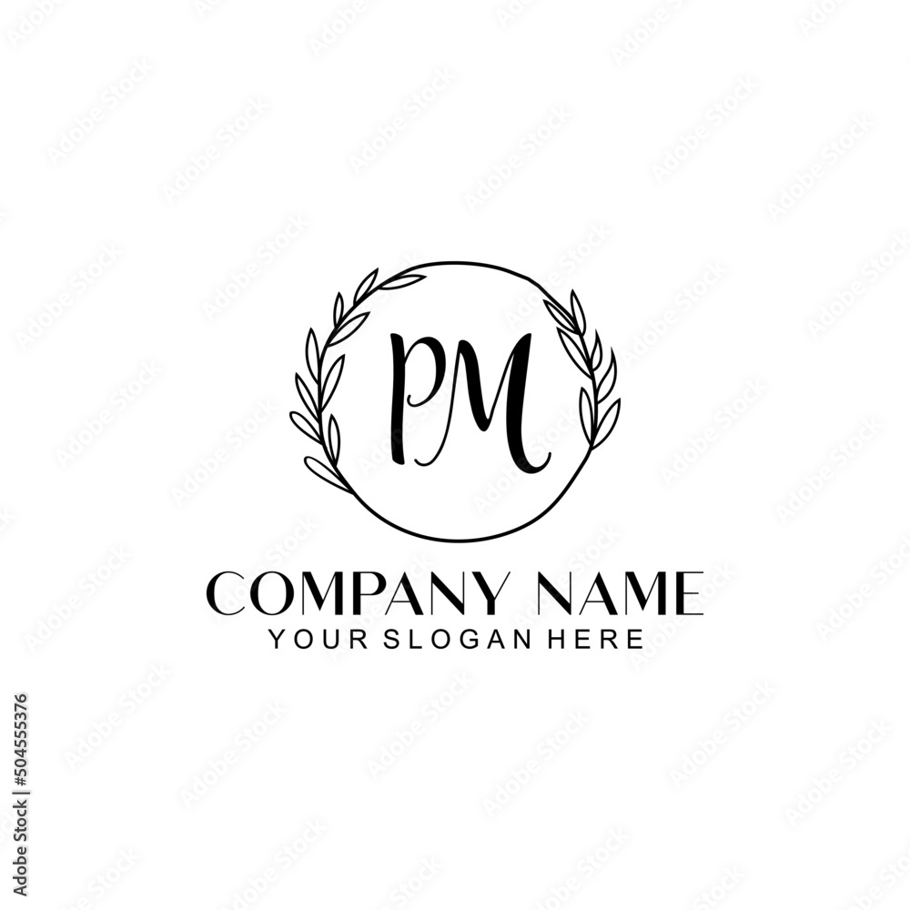 PM Beauty vector initial logo PM Beauty vector initial logo