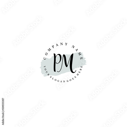 PM Beauty vector initial logo