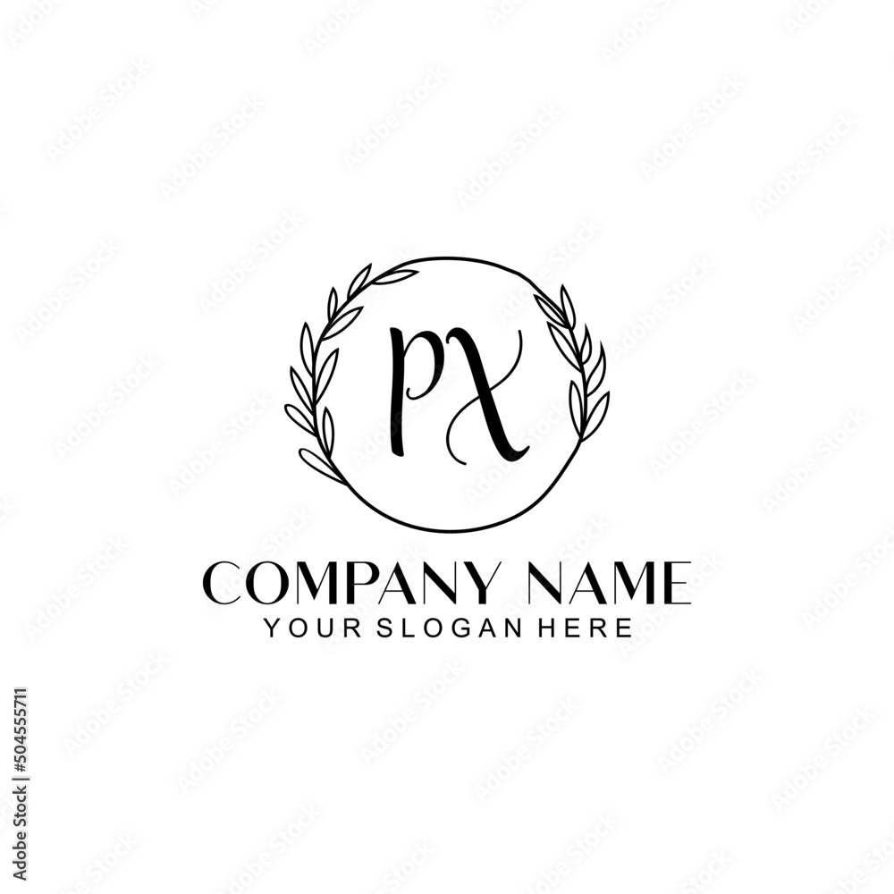 Obraz premium PX Beauty vector initial logo