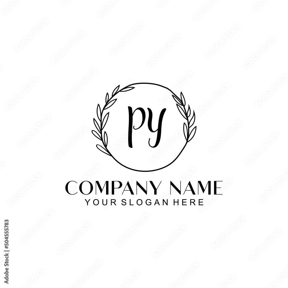 PY Beauty vector initial logo PY Beauty vector initial logo