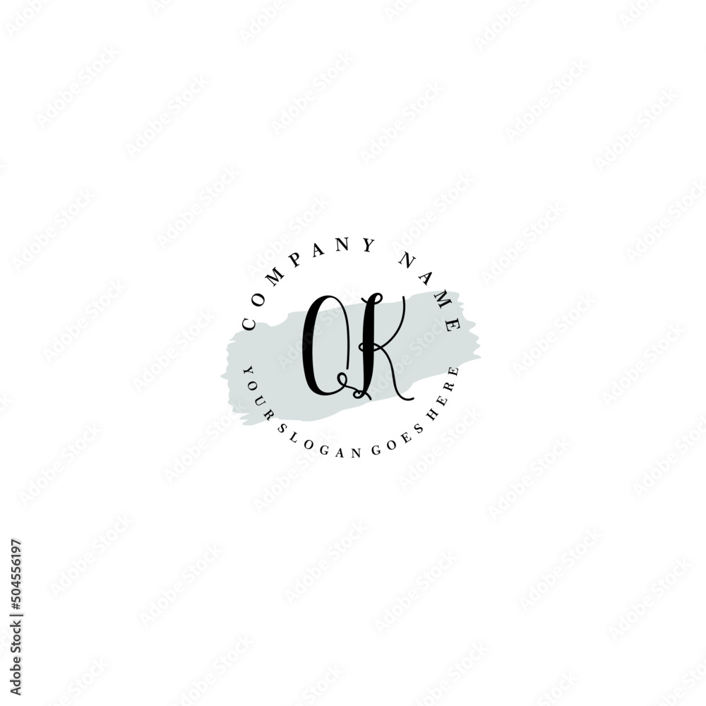 QK Beauty vector initial logo QK Beauty vector initial logo
