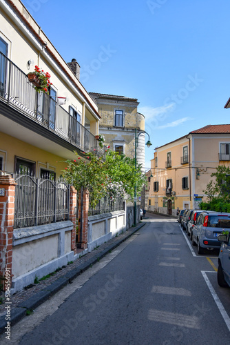 Fototapeta Naklejka Na Ścianę i Meble -  A narrow street in Vietri sul Mare, a village on the Amalfi coast in Italy.