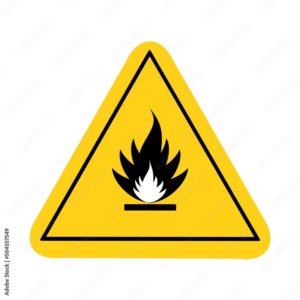 The flammable symbol is used to warn of hazards The flammable symbol is used to warn of hazards