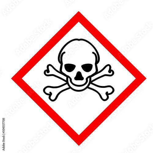 Toxic  symbol is used to warn of hazards