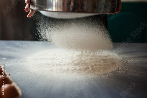 Sifting flour photo