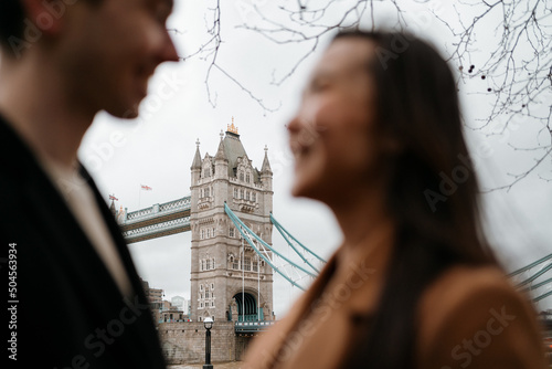 Couple in front of the London Bridge