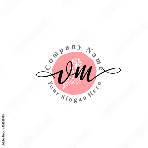 VM signature logo template vector