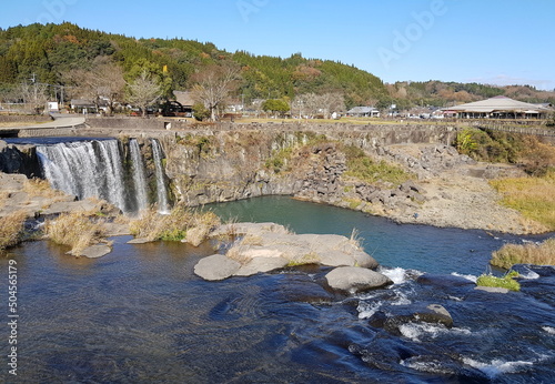 Beautiful Harajiri Waterfall in Oita Prefecture, Kyushu photo