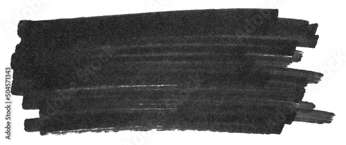 Black marker paint texture. Stroke isolated on white background