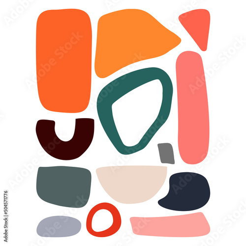 Abstract colorful shapes . Minimal contemporary art print. Design for T-shirts, posters, labels, media and social media covers. Vector geometric illustration