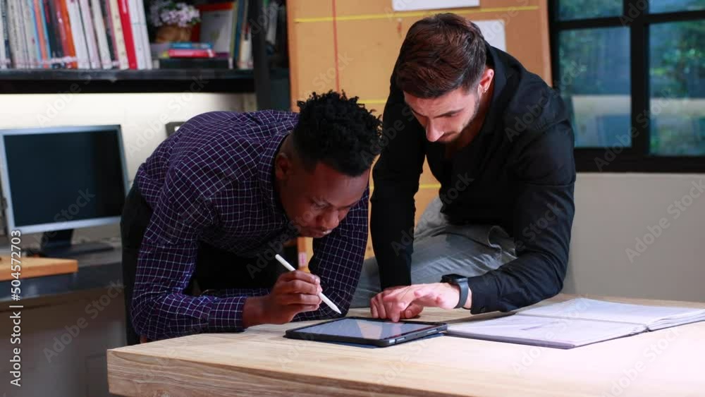 Black man engineer. Diversity Architect engineer people meeting. Hispanic latin man Architect and contractor meeting and working at modern office. Black man engineer. Diversity Architect engineer people meeting. Hispanic latin man Architect and contractor meeting and working at modern office.