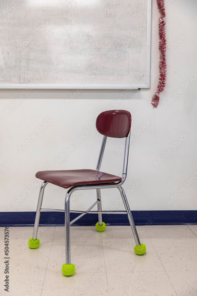 School Classroom Interior with Desk and Chairs with Tennis balls Stock Photo Adobe Stock