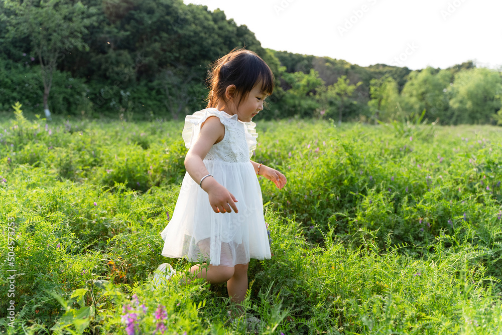 lovely child walking in the nature lovely child walking in the nature