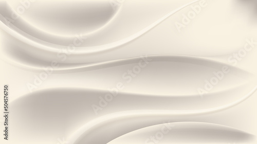 Abstract elegant 3D white gold wave shapes and lines on clean luxury background