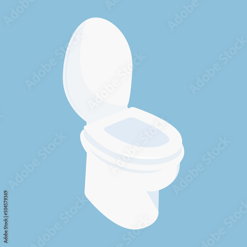 toilet bowl isolated on blue.