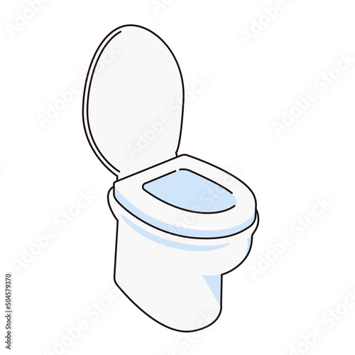 Vector illustration of toilet bowl. It has an outline.