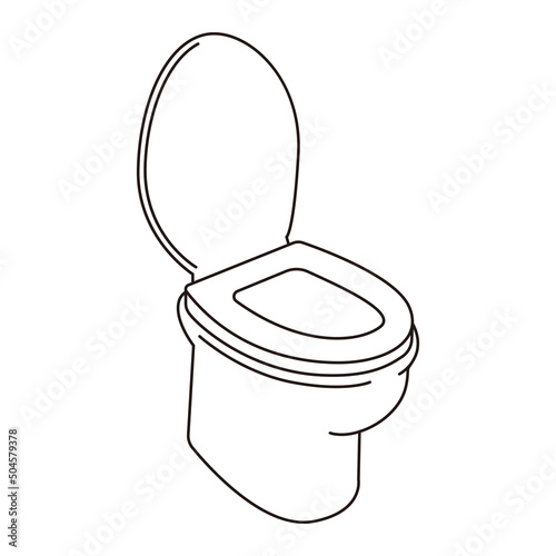 Vector illustration of toilet bowl. It has an outline.