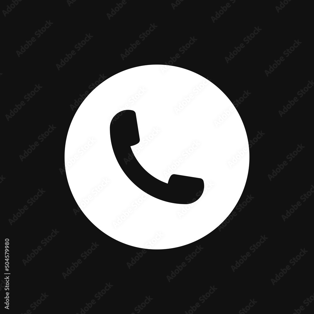 Accept phone call icon on grey background Accept phone call icon on grey background