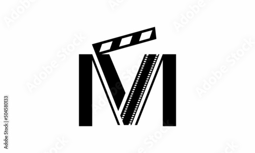 VM or MV logo Alphabet letters monogram icon