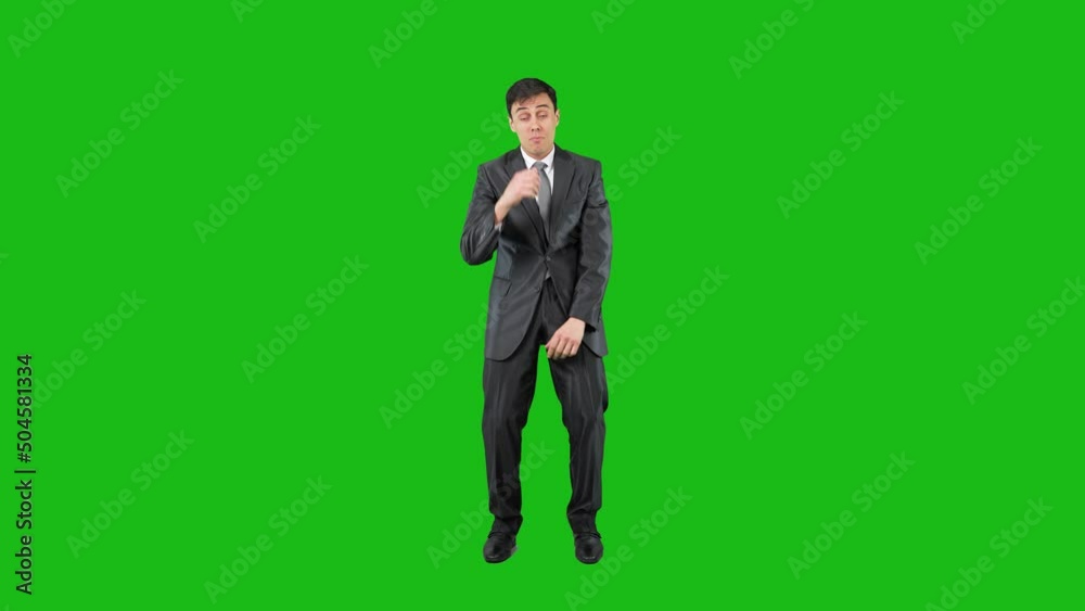 Sleepy businessman in suit in studio. Chroma key Sleepy businessman in suit in studio. Chroma key
