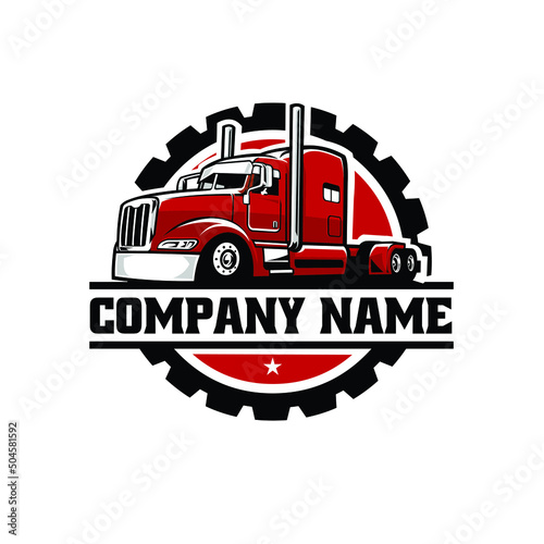 Trucking company logo emblem badge vector isolated