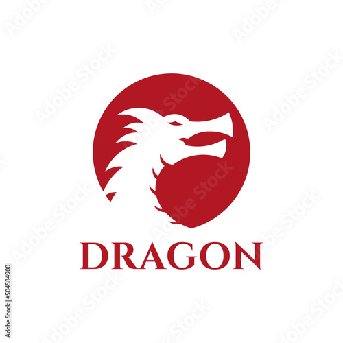 Dragon silhouette logo vector illustration design, dragon logo element