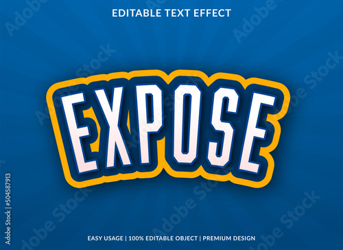 expose editable text effect template with abstract and modern style use for business logo and brand