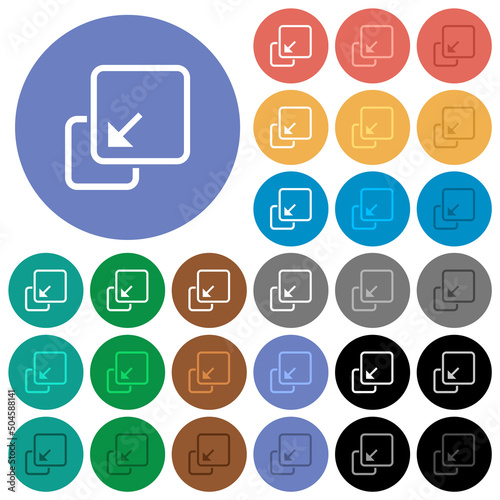 Collapse element outline round flat multi colored icons