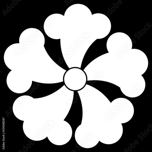 家紋です。五つ鉄線といいます。
