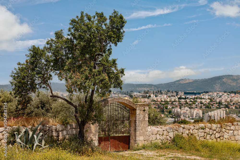 Beit Shemesh cityscape, Israel. Appears behind Beit Jimal landmark.
