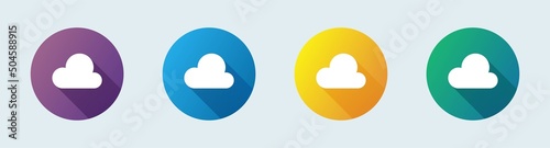 Cloud drive storage or cumulus cloud flat icon. Online storage vector icon.