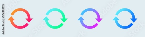 Update or synchronization icon in gradient color. Vector illustration.