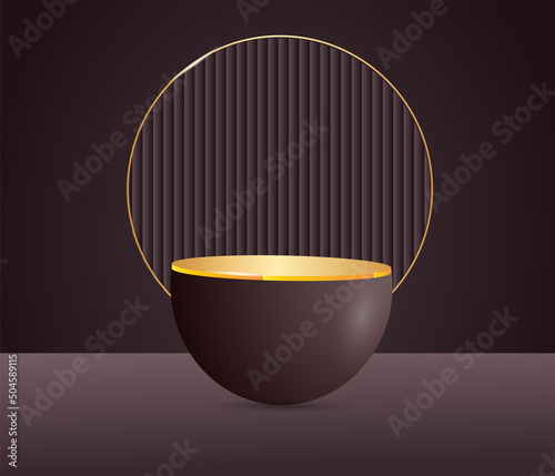 podium 3D stand mockup vector illustration for product presentation and marketing, design assets and backgrounds