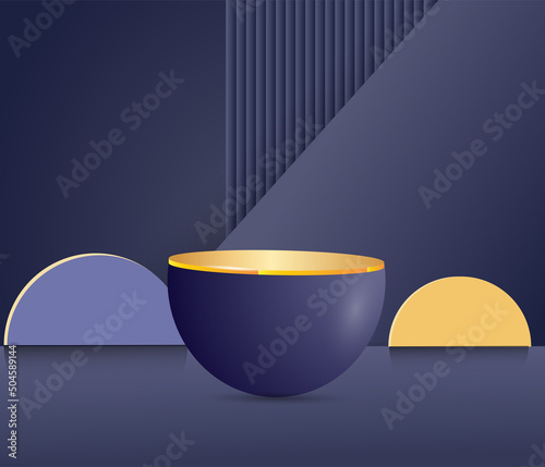 podium 3D stand mockup vector illustration for product presentation and marketing, design assets and backgrounds