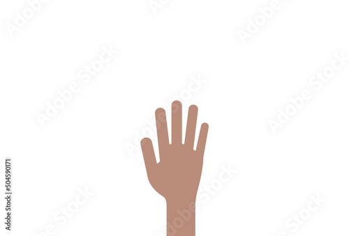 線で描いたシンプルな人の片手 - 手を挙げる・手を差し伸べる・立候補のイメージ素材