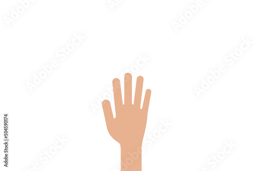 線で描いたシンプルな人の片手 - 手を挙げる・手を差し伸べる・立候補のイメージ素材