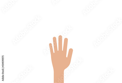 線で描いたシンプルな人の片手 - 手を挙げる・手を差し伸べる・立候補のイメージ素材