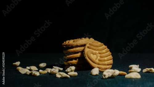 Cookies images captured from indian studio. This tasty cookies made with cashewnuts and butter.