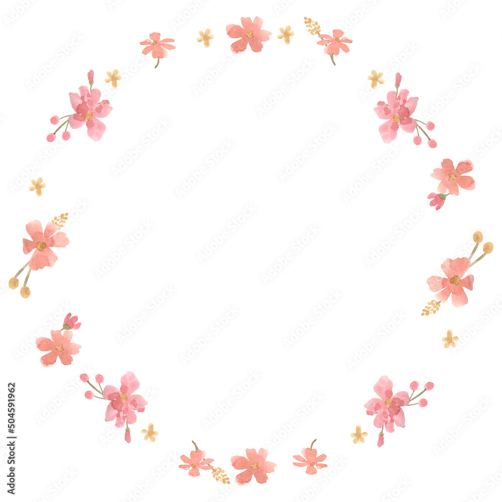 Watercolor wreath illustration for kids