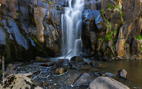 Tableau sur toile The Crouzet waterfall and the Surenne stream, Haute-Loire, France