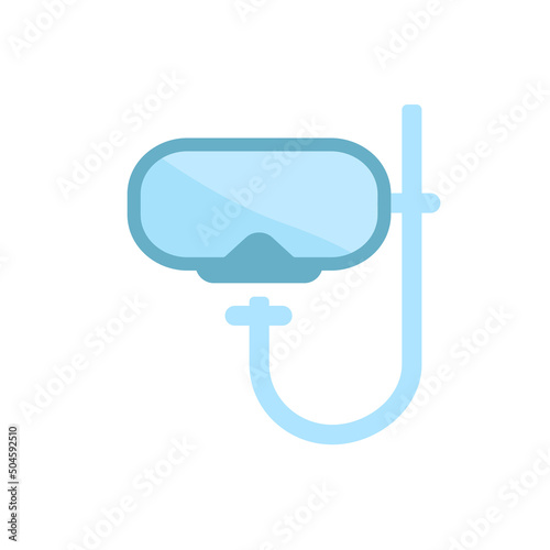 mask and tube for diving vector illustration or icon. Summer swimming and diving season pool and sea aquapark or beach. Holiday and vacation