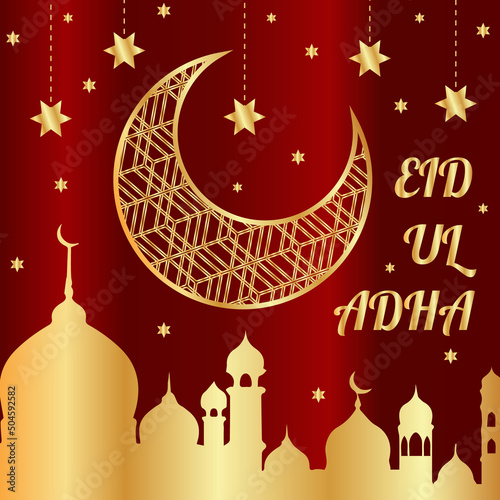 Gold Style Eid Al Adha Social Media Post Banner Template Background