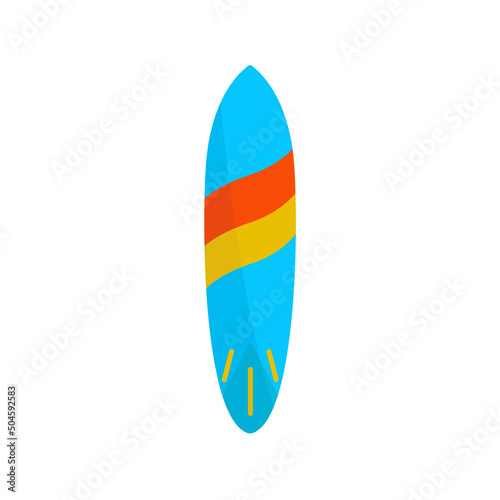 Surfboard vector flat illustration or icon. Summer season pool and sea aquapark or beach. Ocean swim sport. Holiday and vacation