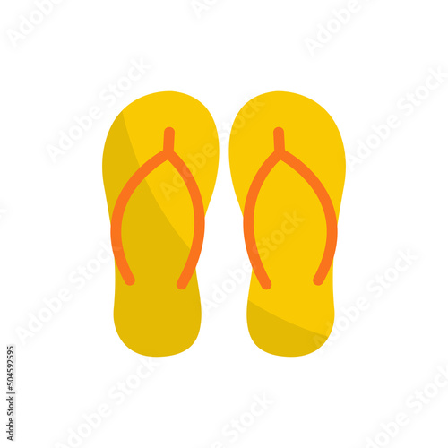 Sandal beach wear. Vector illustration or icon Flip flops. Fashion. Summer season pool and sea aquapark or beach. Holiday and vacation