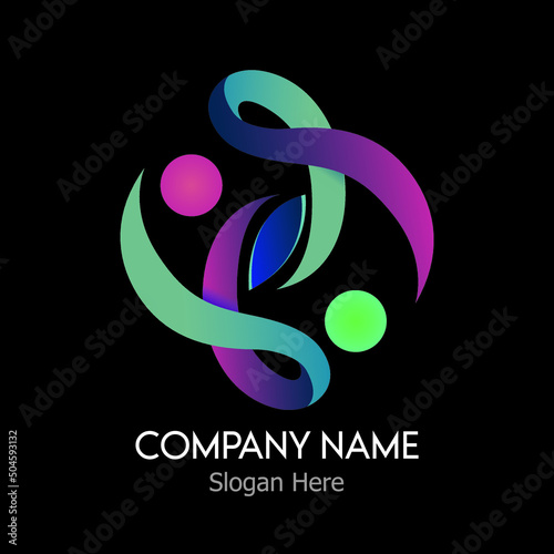 abstract colorful design with black