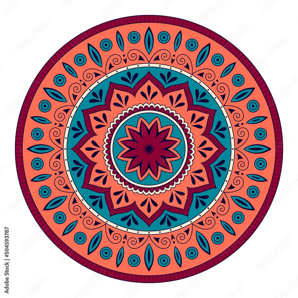 Fototapeta premium Circular oriental pattern mandala vector